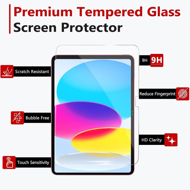 bersem Screen Protector Compatible with iPad A16 11th/10th Generation (11/10.9 Inch, 2025/2022), Tempered Glass, Ultra Clear, Anti-Scratch, Case Friendly, EZ Kit, 1 Pack - Image 4